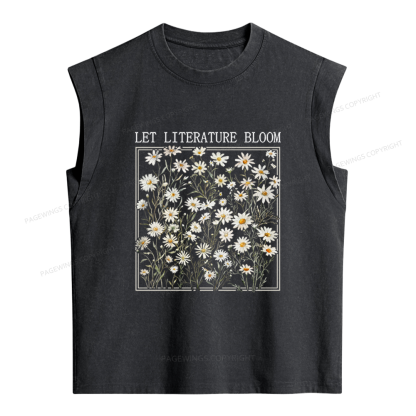 Pagewings Let Literature Bloom Women's Washed Tank Top