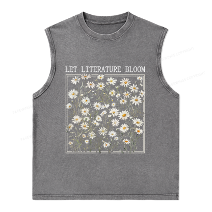 Pagewings Let Literature Bloom Unisex Washed Tank Top