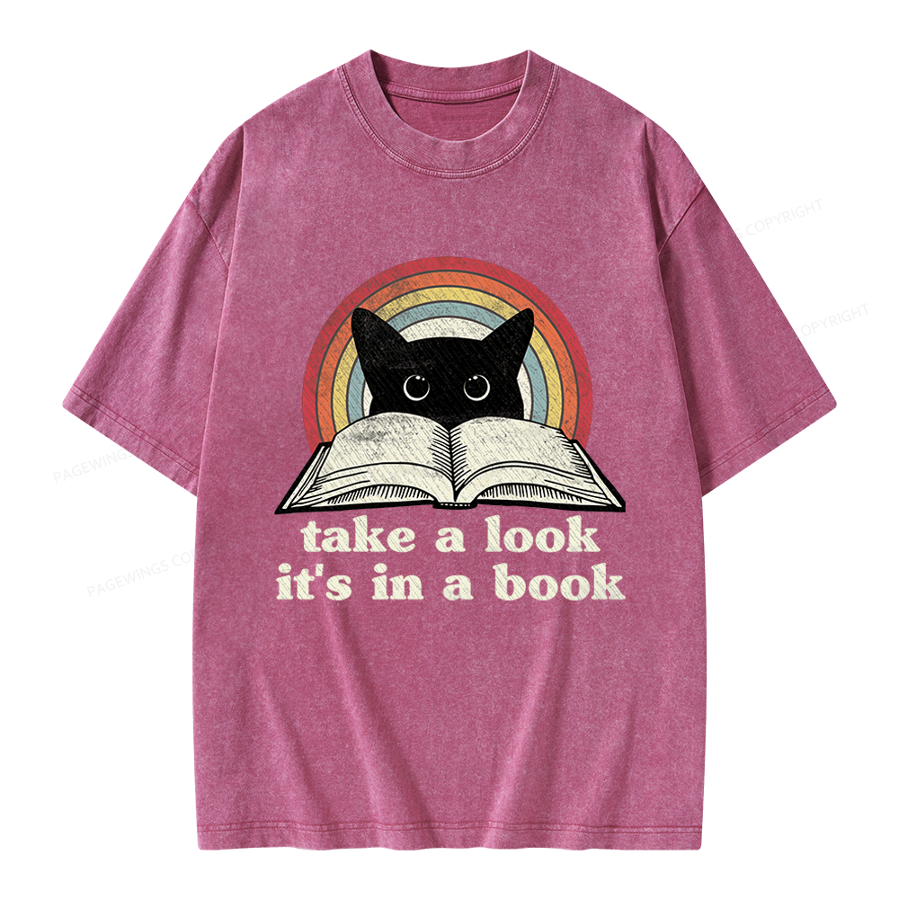 Pagewings Take A Look Its In A Book Unisex Washed T-shirt