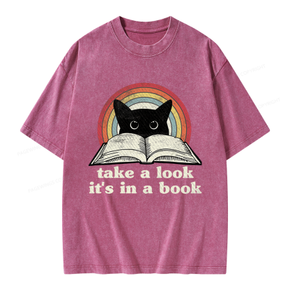 Pagewings Take A Look Its In A Book Unisex Washed T-shirt