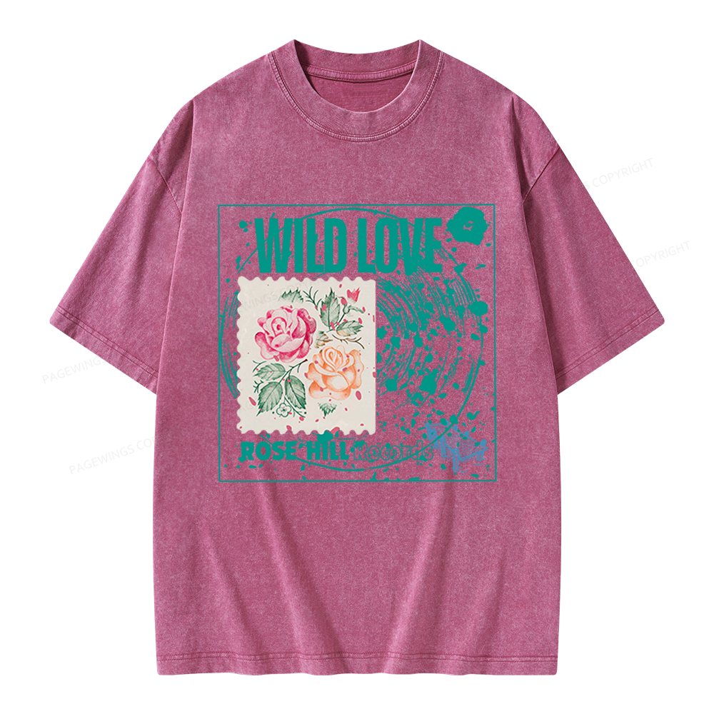 Pagewings Wild Love Unisex Washed T-shirt