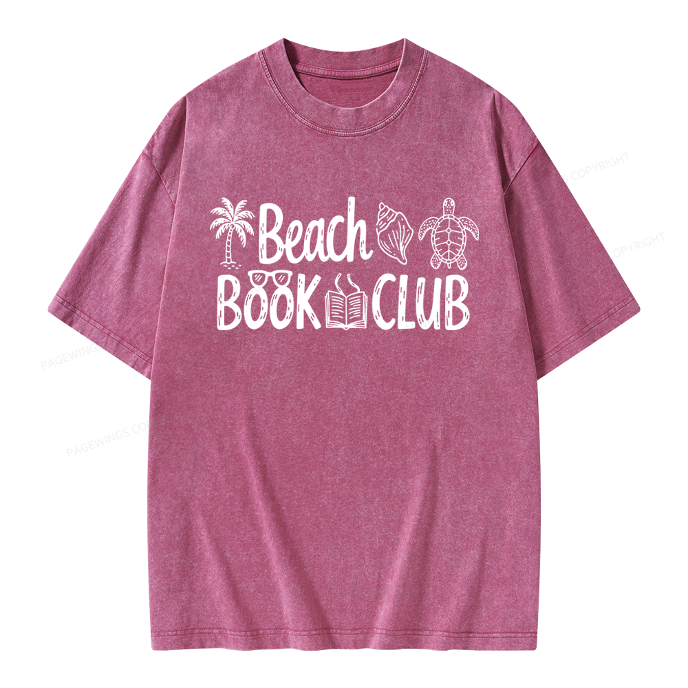 Pagewings Beach Book Club Unisex Washed T-shirt
