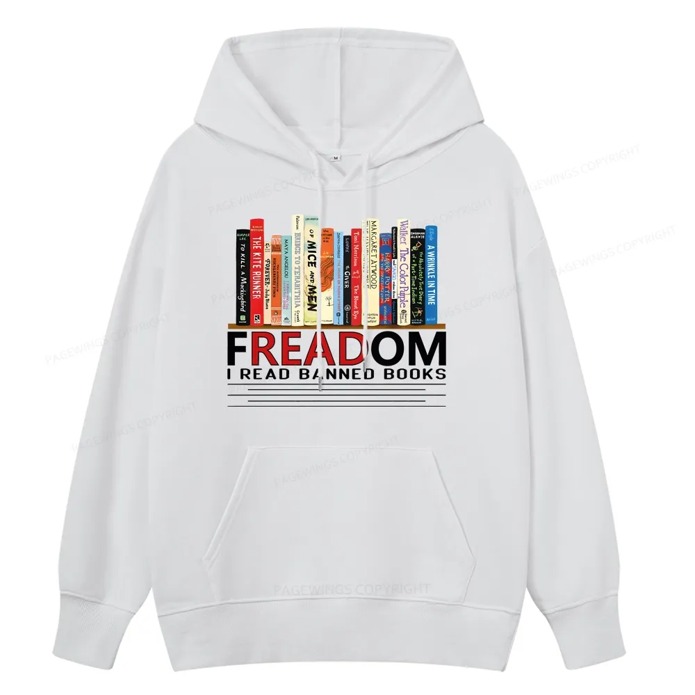 Pagewings Freadom I Read Banned Books Unisex Classic Hoodie