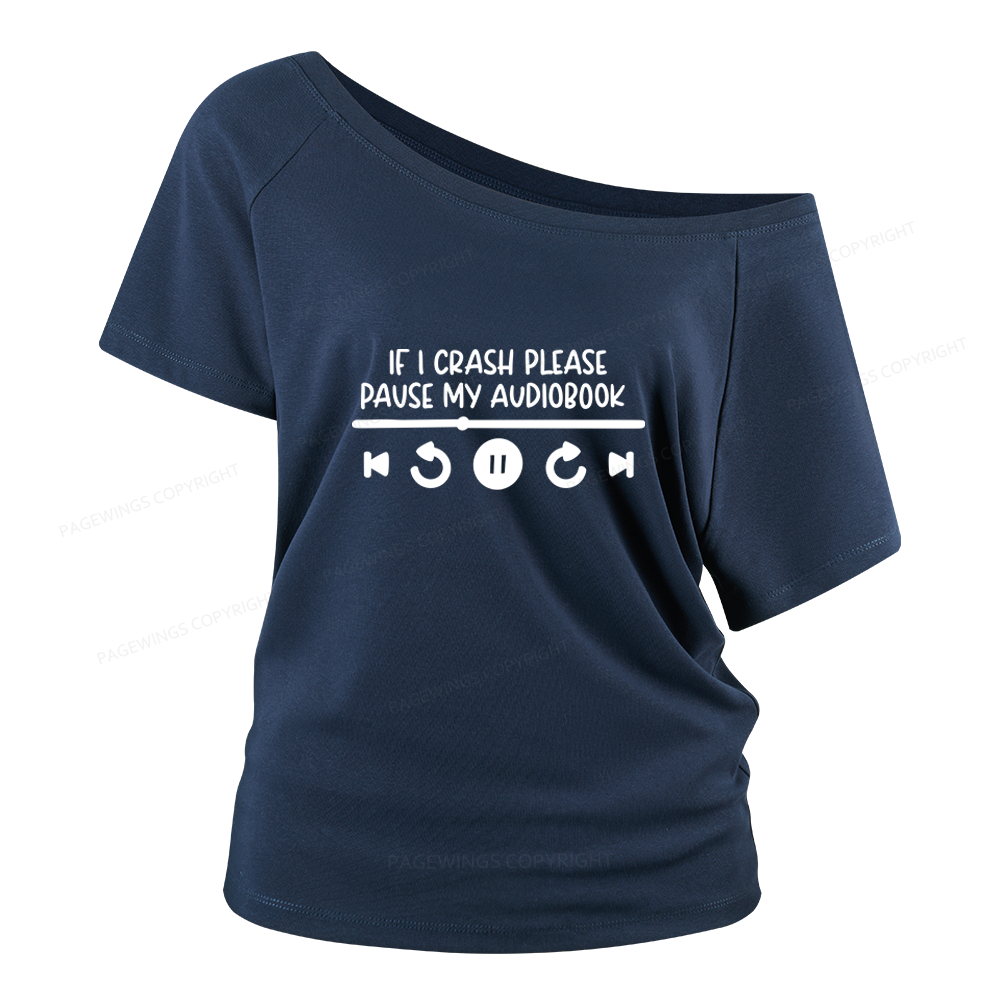 Pagewings Audiobook Women Off Shoulder T-shirts