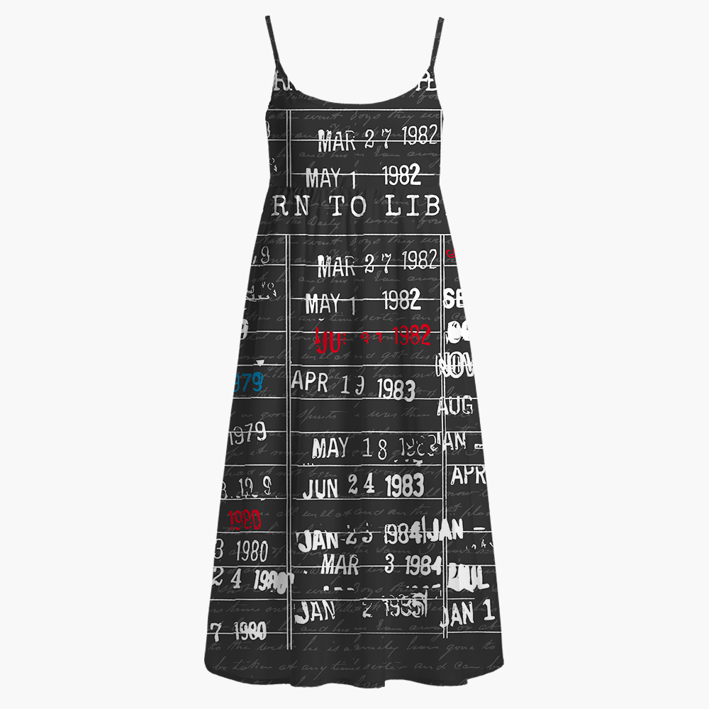Pagewings When You Have a Library Card Printed Spaghetti Strap Midi Sundress