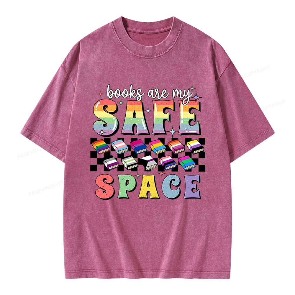 Pagewings Books Are My Space Unisex Washed T-shirt