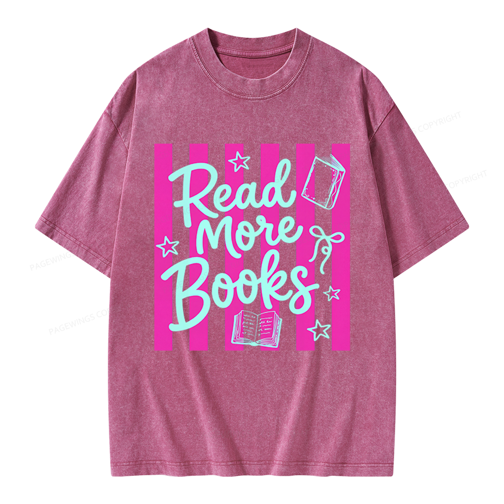 Pagewings Read More Book Unisex Washed T-shirt