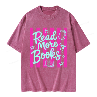 Pagewings Read More Book Unisex Washed T-shirt
