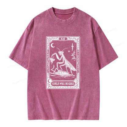 Pagewings Girls Will Be Girls Unisex Washed T-shirt