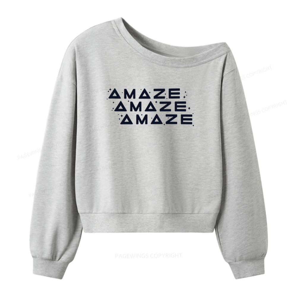 Pagewings Sci-Fi Women Off Shoulder Sweatshirt