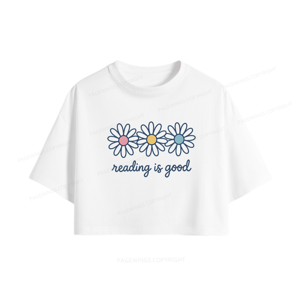 Pagewings Reading Is Good Women Crop Tops