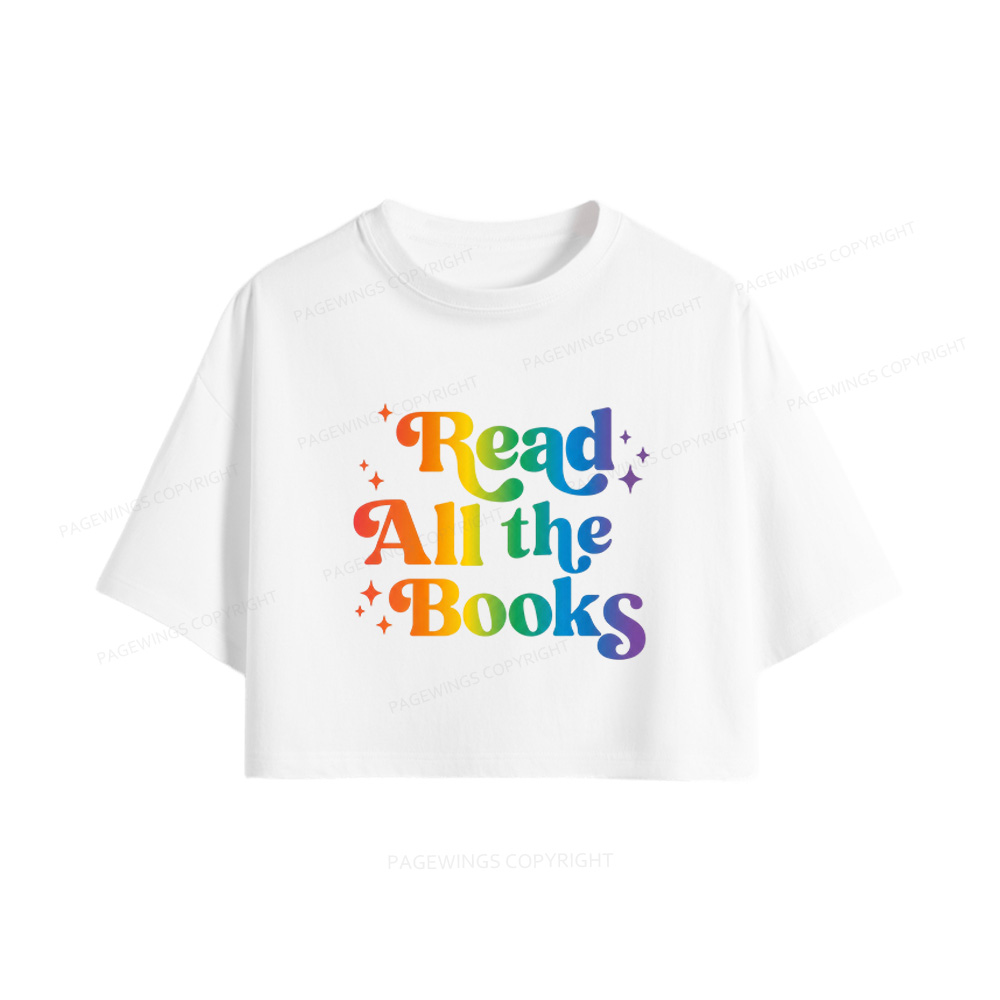Pagewings Read All the Books Women Crop Tops