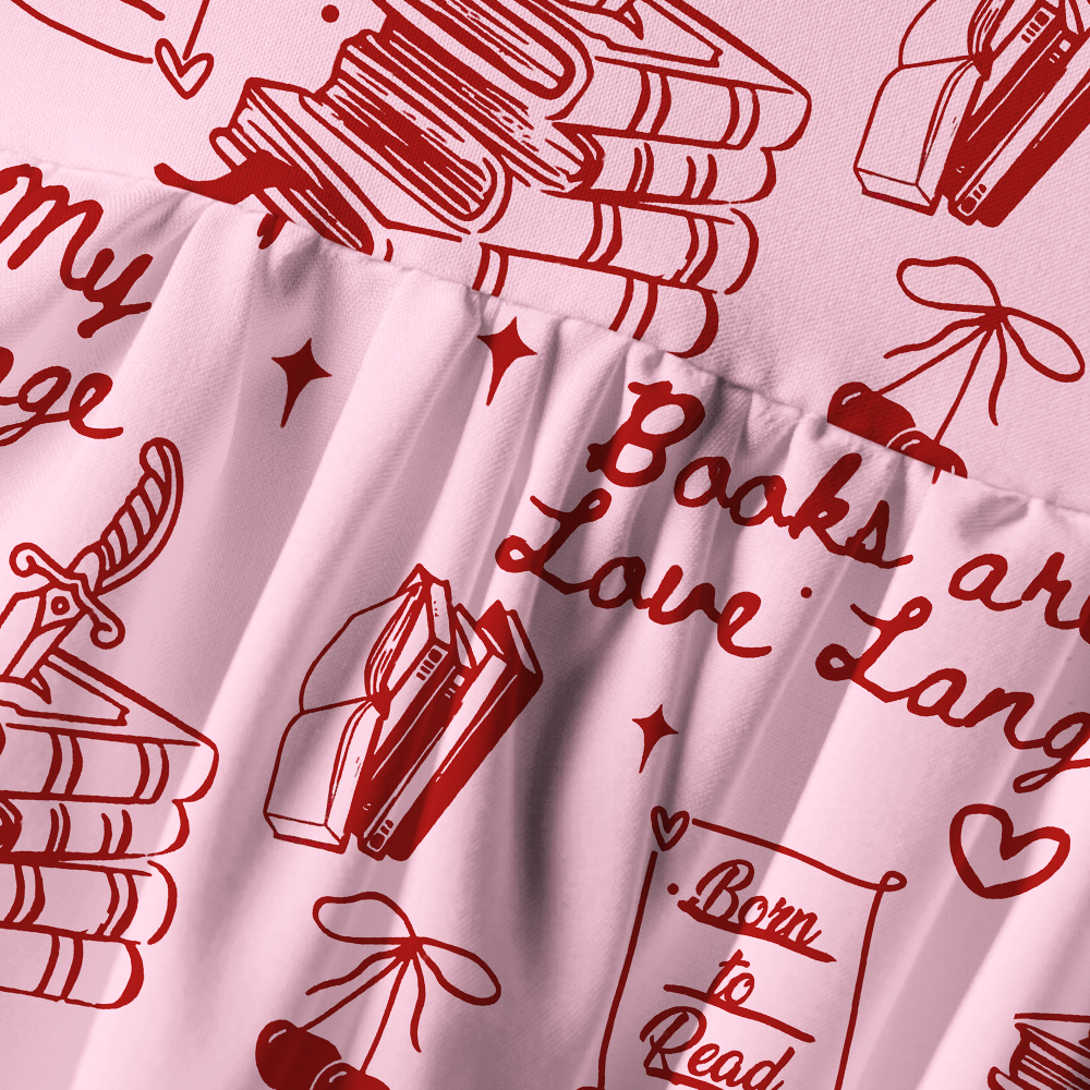 Pagewings Books Are My Love Language Printed Spaghetti Strap Midi Sundress