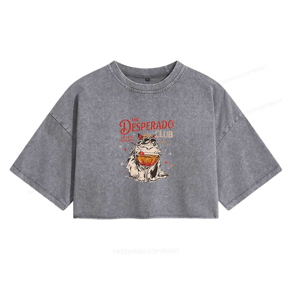 Pagewings Desperado Club Women's Washed Cropped T-shirt