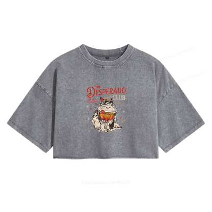 Pagewings Desperado Club Women's Washed Cropped T-shirt