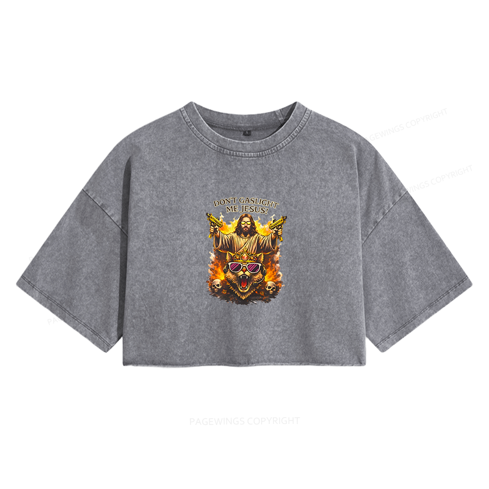 Pagewings Sci‑Fi Nerd Women's Washed Cropped T-shirt