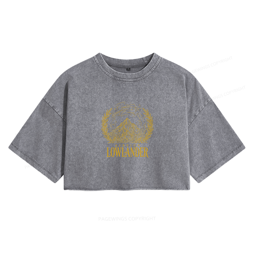 Pagewings Fantasy Books Lover Women's Washed Cropped T-shirt