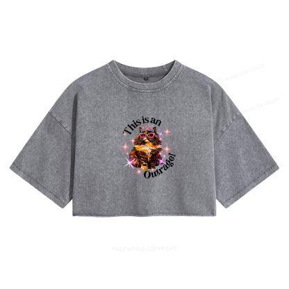 Pagewings This Is An Outrage Women's Washed Cropped T-shirt