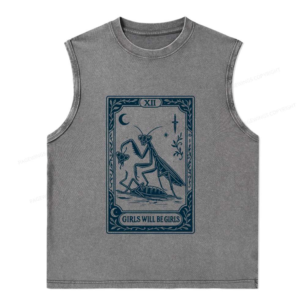 Pagewings Girls Will Be Girls Unisex Washed Tank Top