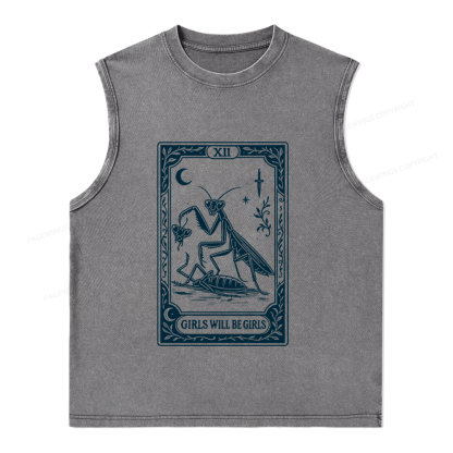 Pagewings Girls Will Be Girls Unisex Washed Tank Top