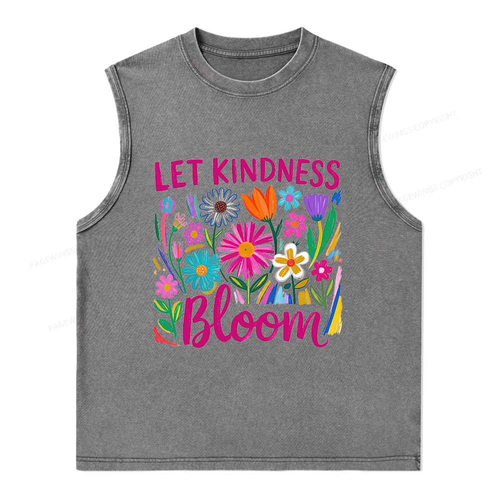 Pagewings Let Kindness Bloom Unisex Washed Tank Top