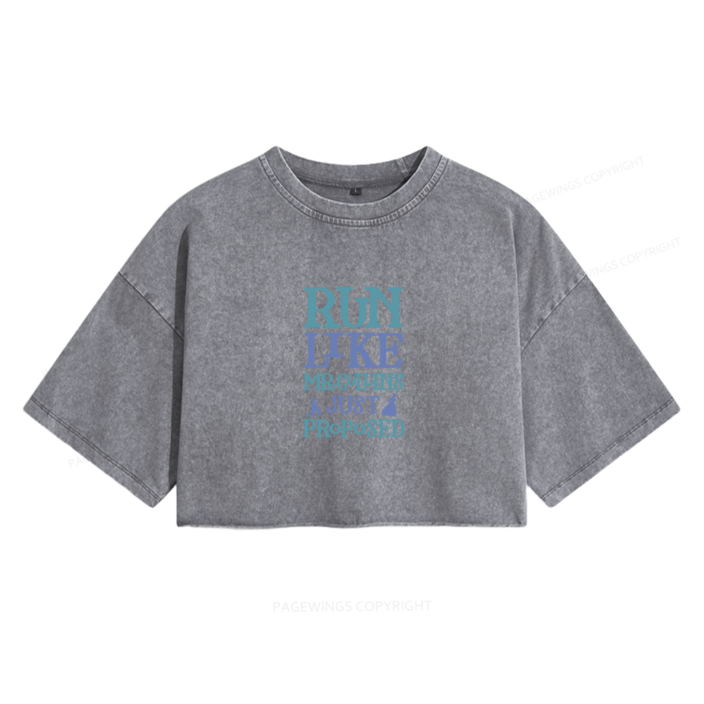 Pagewings Love Book Fan Women's Washed Cropped T-shirt