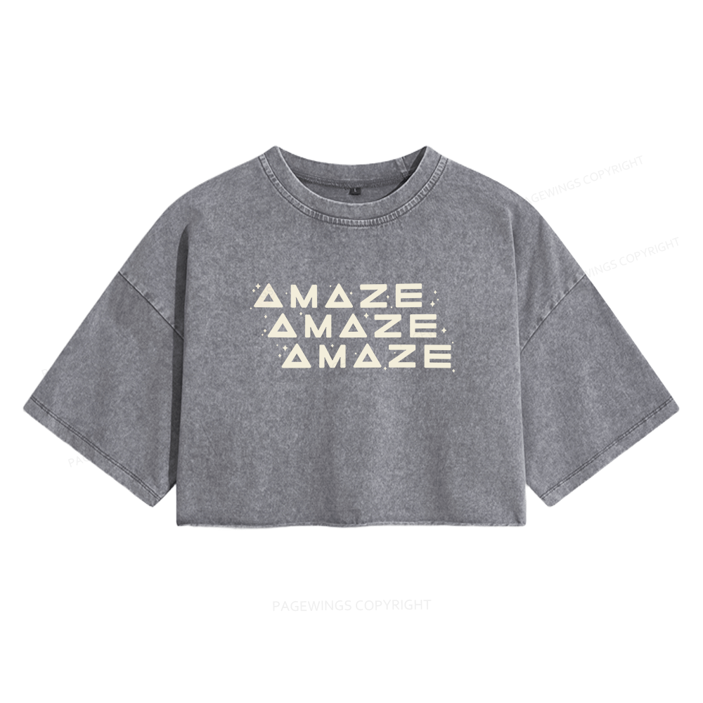 Pagewings Sci-Fi Women's Washed Cropped T-shirt
