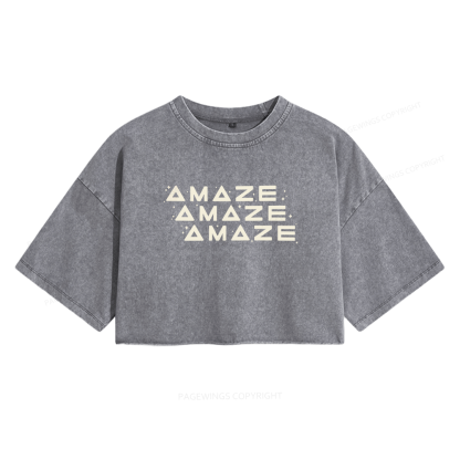 Pagewings Sci-Fi Women's Washed Cropped T-shirt