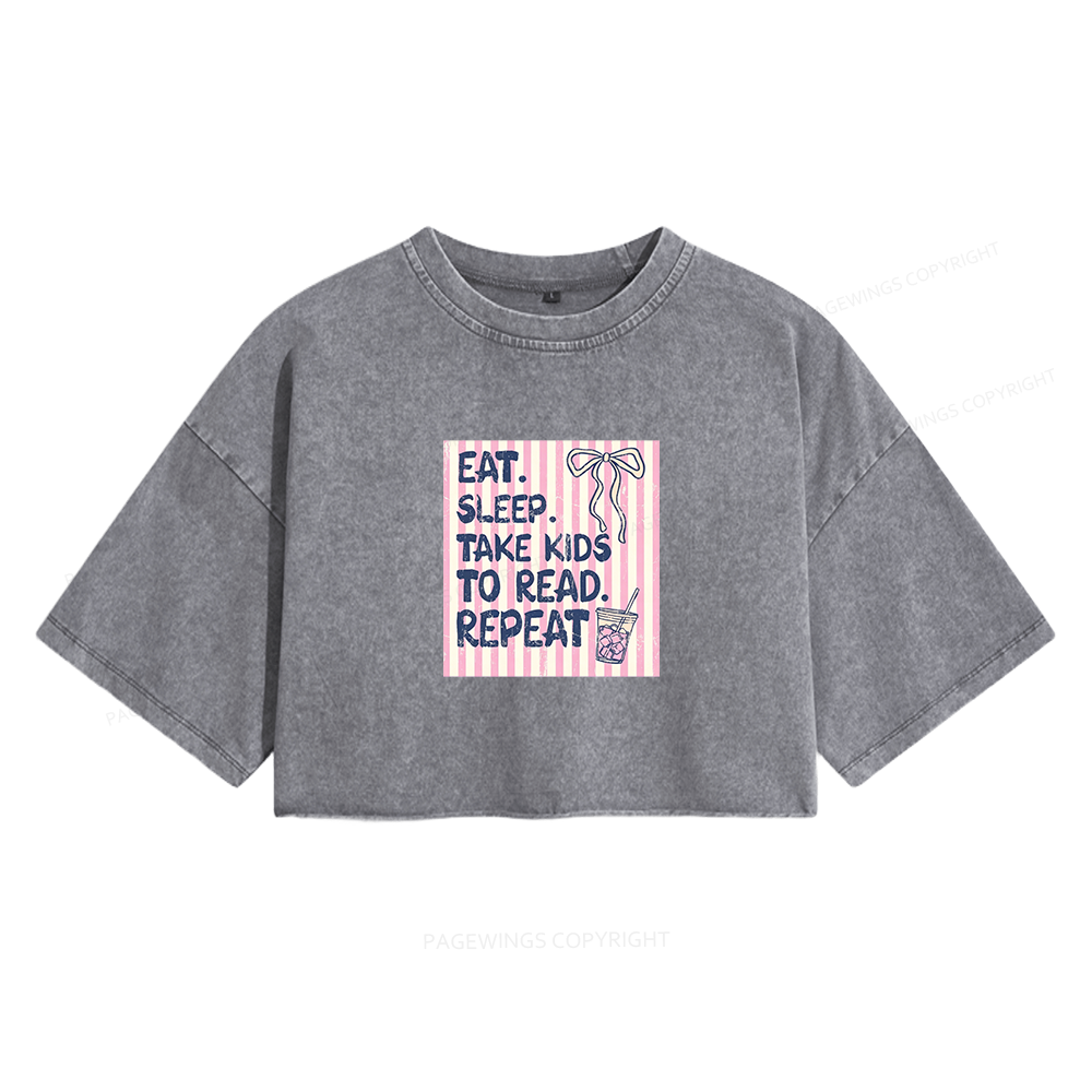 Pagewings Book Lover Women's Washed Cropped T-shirt