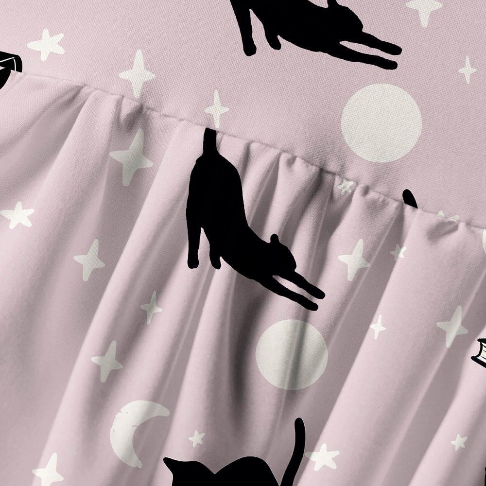 Pagewings Book Cat Lover Printed Spaghetti Strap Midi Sundress