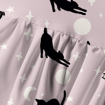 Pagewings Book Cat Lover Printed Spaghetti Strap Midi Sundress