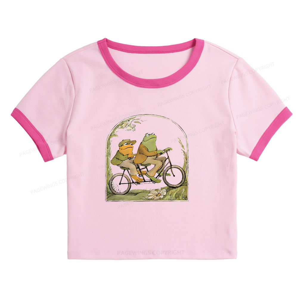 Pagewings The Growing Frog Book Baby Tee Crop Ringer T-Shirt