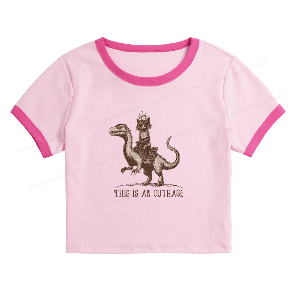 Pagewings Sci-Fi Book Lovers Baby Tee Crop Ringer T-Shirt