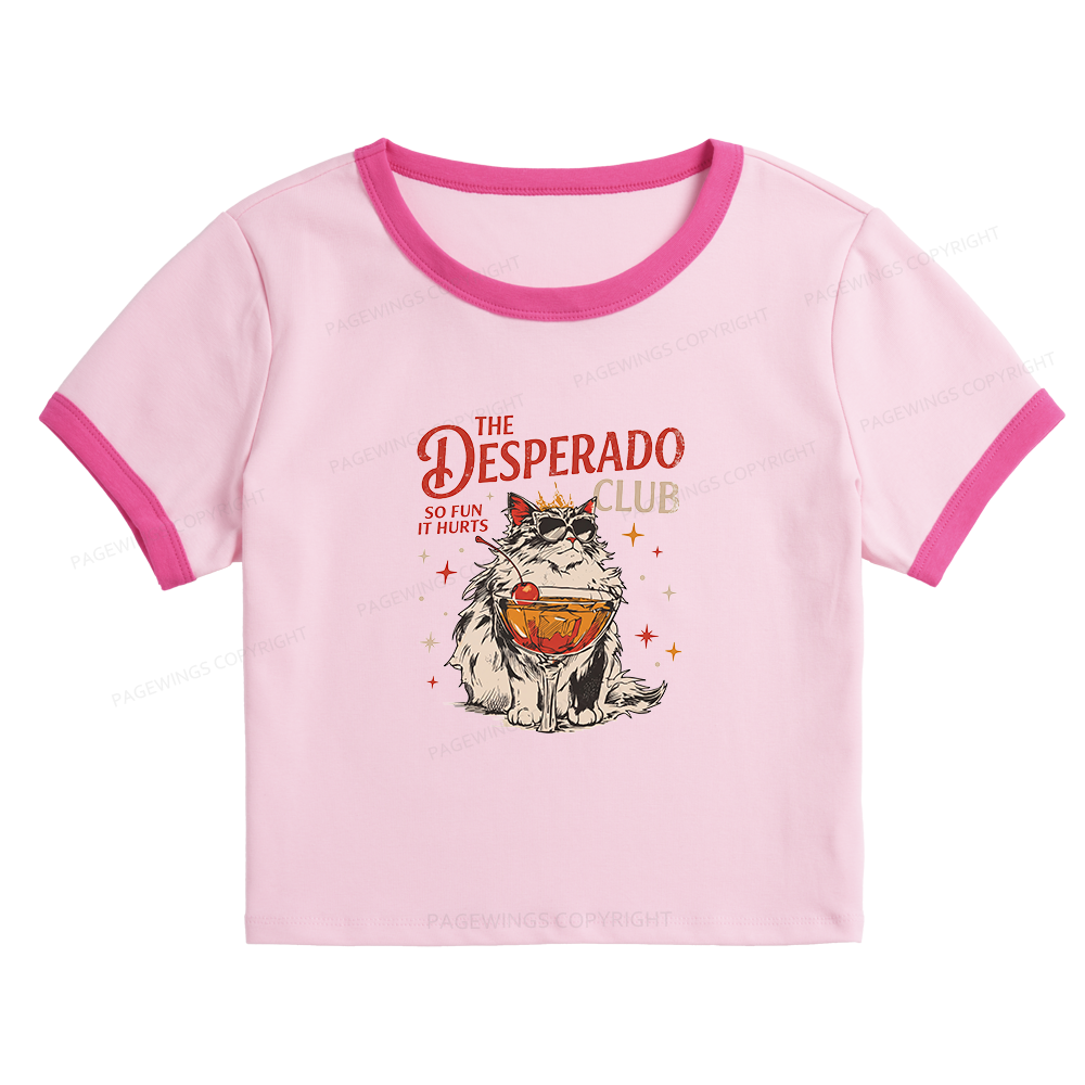 Pagewings Desperado Club Baby Tee Crop Ringer T-Shirt