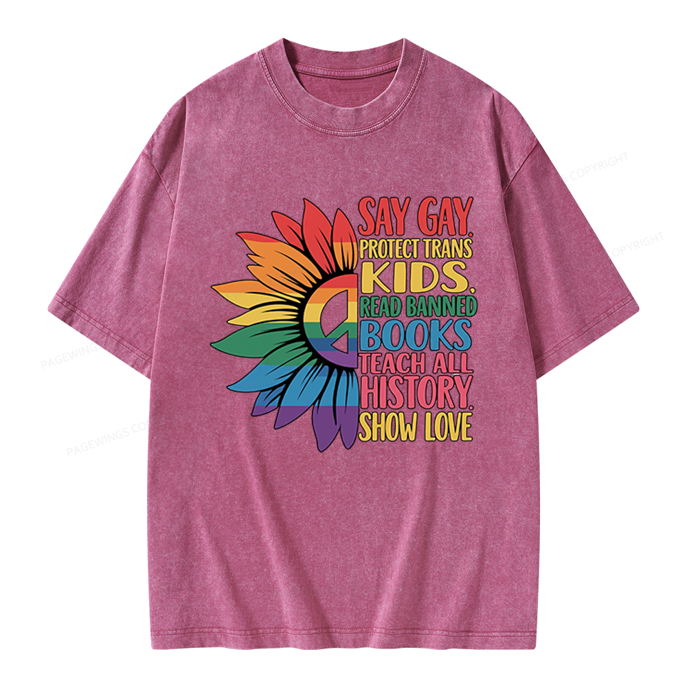Pagewings Pride Month Unisex Washed T-shirt