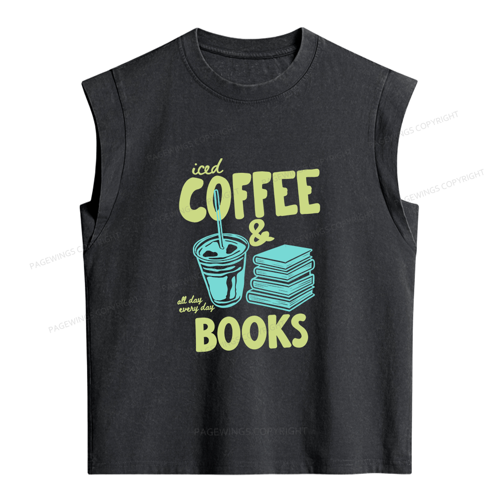 Pagewings Coffee And Books Women's Washed Tank Top