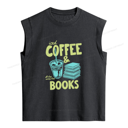 Pagewings Coffee And Books Women's Washed Tank Top