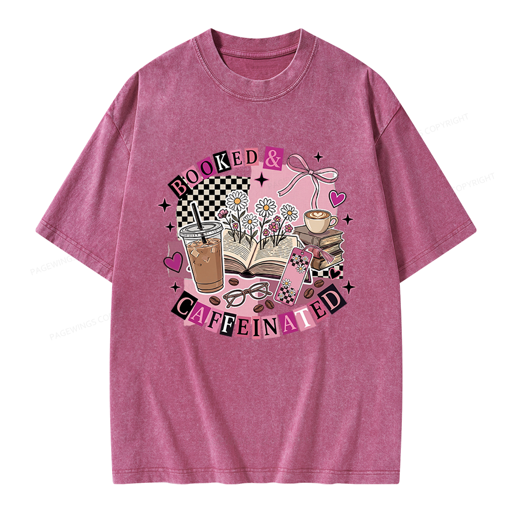 Pagewings Bookish Coffee Lover Unisex Washed T-shirt