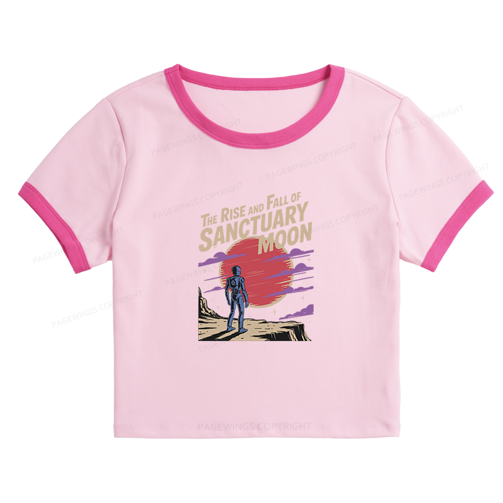 Pagewings The Rise And Fall Of Sanctuary Moon Baby Tee Cropped Ringer T-Shirt 