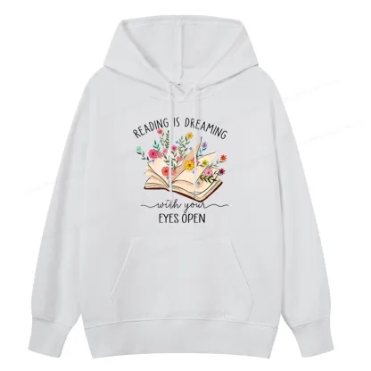 Pagewings Reading Is Dreaming With Your Eyes Open Unisex Classic Hoodie
