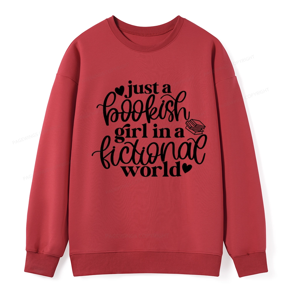 Pagewings Just A Bookish Girl In A Fictional World Unisex Classic Sweatshirt