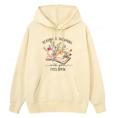 Pagewings Reading Is Dreaming With Your Eyes Open Unisex Classic Hoodie