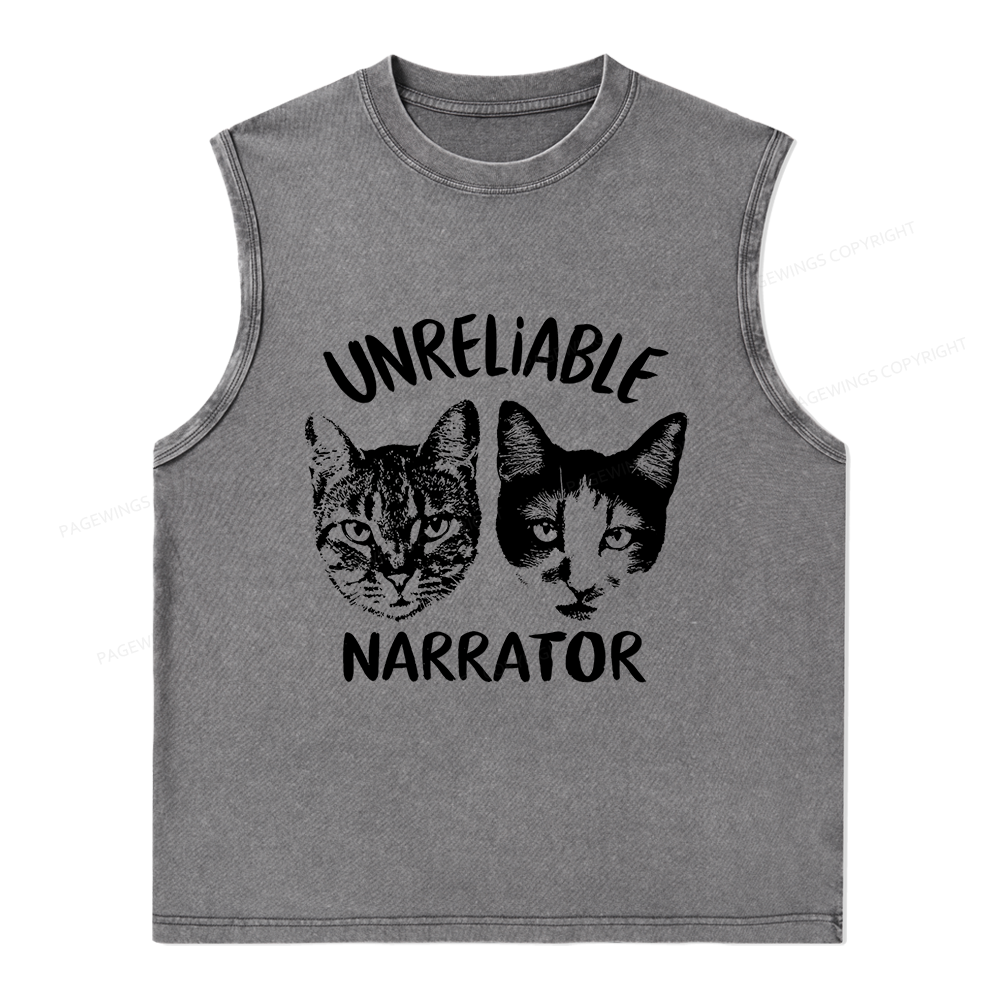 Pagewings Unreliable Narrator Unisex Washed Tank Top