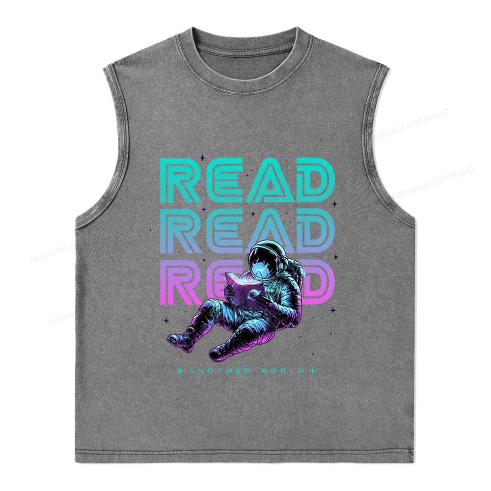 Pagewings Read Another World Unisex Washed Tank Top