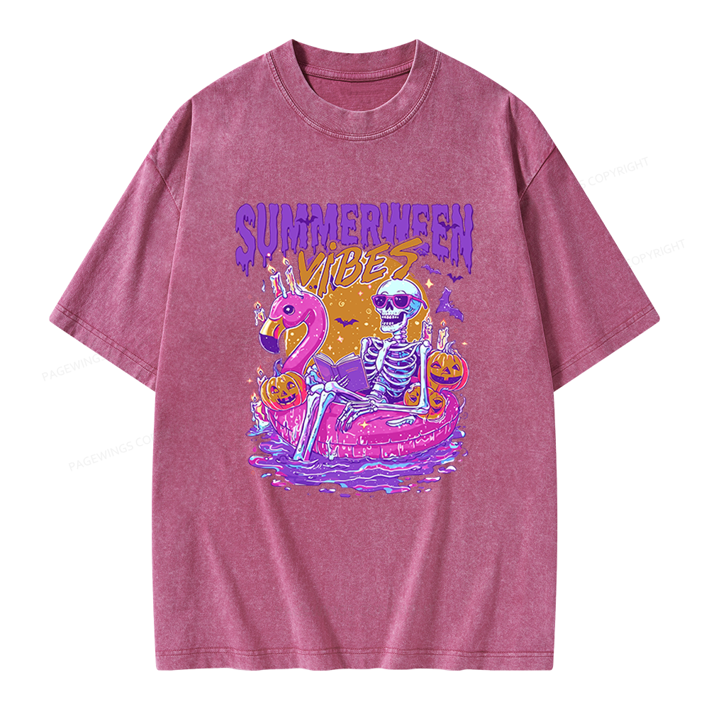 Pagewings Summerween Unisex Washed T-shirt