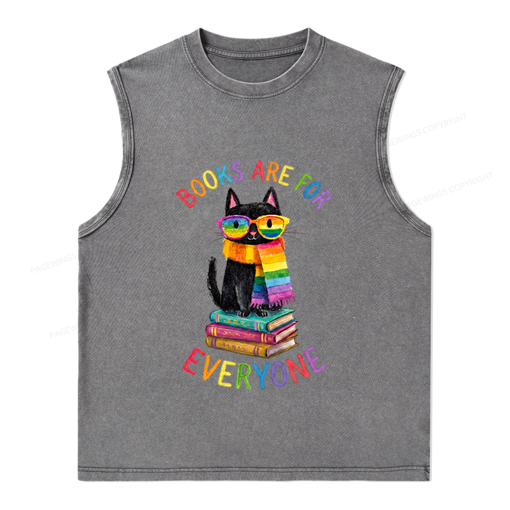 Pagewings Books Are For Everyone Unisex Washed Tank Top