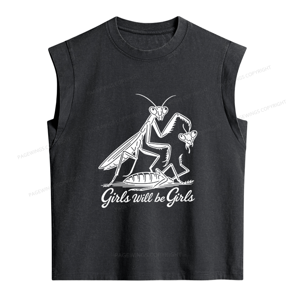 Pagewings Girls Will Be Girls Women's Washed Tank Top