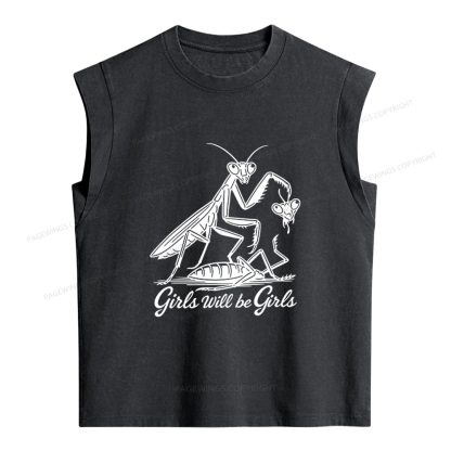 Pagewings Girls Will Be Girls Women's Washed Tank Top