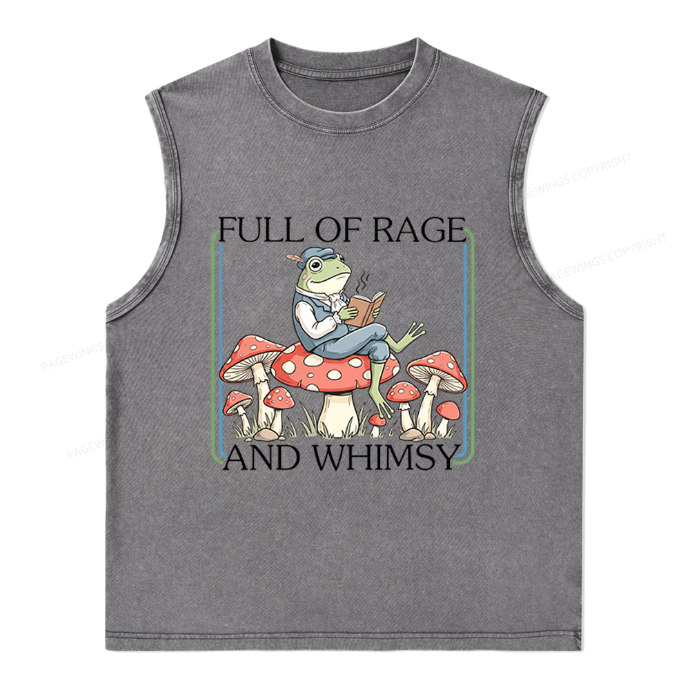 Pagewings Full Of Rage and Whimsy Unisex Washed Tank Top