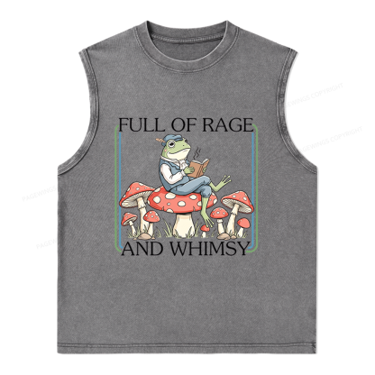 Pagewings Full Of Rage and Whimsy Unisex Washed Tank Top